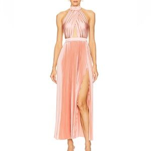 Chic Backless Halter Dress in Blush
